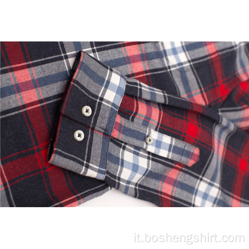 Camicia scozzese casual a maniche lunghe di ultimo design